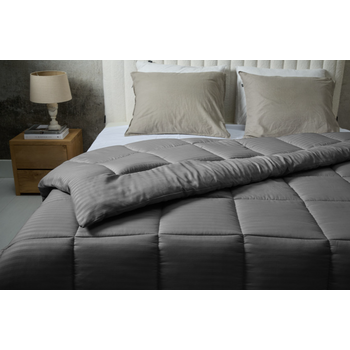 Διπλό Πάπλωμα 200 x 200 cm Ριγέ - Ανθρακί  8720604888645 SleepMed