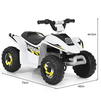 Costway  Ηλεκτρικό Παιδικό Quad με Επαναφορτιζόμενη Μπαταρία και Άνετο Κάθισμα για Αξέχαστες Παιδικές Αναμνήσεις TY327787DE-WH