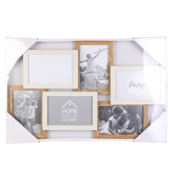 Κορνίζα Κολάζ για 6 Φωτογραφίες 49 x 31,5 x 3,4 cm Μπεζ HD4209 Home Deco Factory