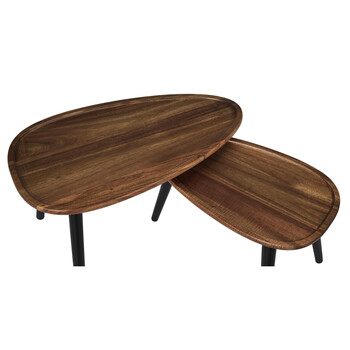 Σετ 2 Ξύλινα Τραπεζάκια Acacia Triangle Nesting 60 x 40 x 39 cm  50 x 31 cm HD0291 Home Deco Factory