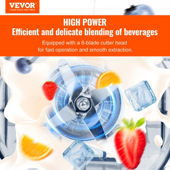 VEVOR Επαγγελματικός Μπλέντερ Πάγκου 68 oz για Smoothies & Shakes TSSBJ20L1400WO5FOV2