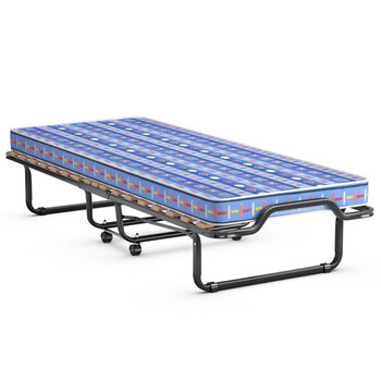 Costway  Πτυσσόμενο κρεβάτι επισκεπτών 80 x 200 cm με στρώμα αφρού μνήμης, μπλε, κατασκευασμένο στην Ιταλία. HW72812BL