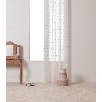 Διάφανη Κουρτίνα με Πομ Πομ 140 x 240 cm Ροζ 158738A Atmosphera