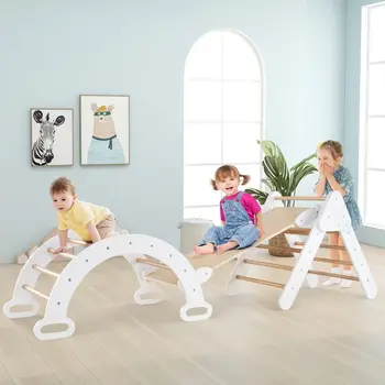 Σετ 3 Παιχνίδια Αναρρίχησης 98 x 40 cm- Λευκό TS10167HS Costway