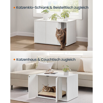 SONGMICS Κομψό Κουτί Απορριμμάτων Γάτας 80x50x53cm - Γρήγορη Συναρμολόγηση Χωρίς Εργαλεία, Ιδιωτικότητα και Αντοχή PCL013W01