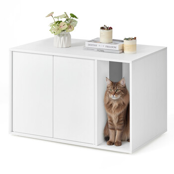 SONGMICS Κομψό Κουτί Απορριμμάτων Γάτας 80x50x53cm - Γρήγορη Συναρμολόγηση Χωρίς Εργαλεία, Ιδιωτικότητα και Αντοχή PCL013W01