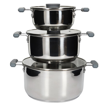 Σετ Κατσαρολών All-in-One X3 Easy Storage 17/21/25cm - Inox KC5228 Cook Concept