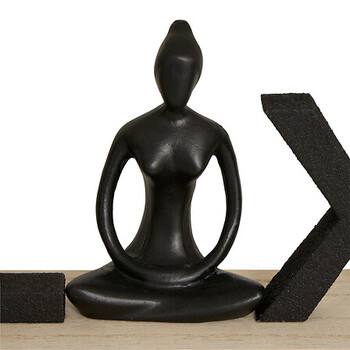 Atmosphera Διακοσμητικό Επιγραφή "Relax" με Φιγούρα Yoga Yogi – Μήκος 36 εκ. -Μαύρο 211735-Black