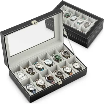 Massido Κουτί για 12 ρολόγια MS-710 μαύρο-μπεζ MS-710-Black-Beige