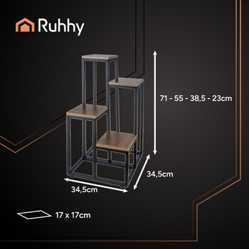 Ruhhy Ραφιέρα Ανθοστήλης Loft 71 x 55 x 38.5 εκ. 25997