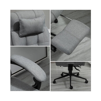 Καρέκλα Γραφείου με Υποπόδιο 66 x 70 x 116-124 cm Vinsetto 921-282GY