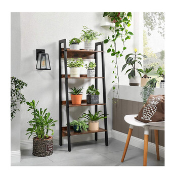 Μεταλλική Βιβλιοθήκη με 4 Ξύλινα Ράφια 56 x 34 x 137.5 cm VASAGLE LLS054X01