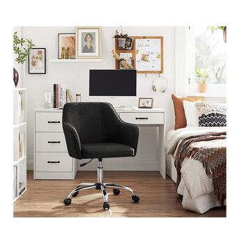 Καρέκλα Γραφείου 65 x 69 x 83-93 cm Χρώματος Μαύρο Songmics OBG019B01