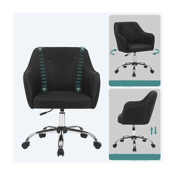 Καρέκλα Γραφείου 65 x 69 x 83-93 cm Χρώματος Μαύρο Songmics OBG019B01