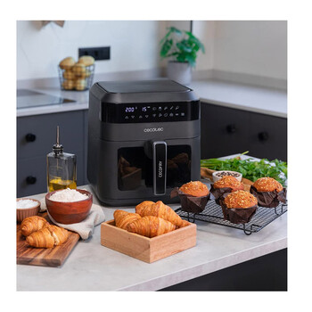 Ψηφιακή Φριτέζα Αέρος Χωρίς Λάδι 6 Lt 1300 W Χρώματος Μαύρο Cecofry Experience Window 6000 Cecotec CEC-04340