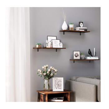 Σετ Επιτοίχια Ξύλινα Ράφια 60 x 20 x 7 cm 2 τμχ Songmics LWS04NB