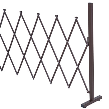Outsunny Scissor Gate Fence Extendable Scissor Barrier 35-300cm Κήπος Αλουμίνιο καφέ H103,5cm 844-138
