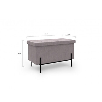 Σκαμπό με Αποθηκευτικό Χώρο 76 x 37 x 45 cm Χρώματος Γκρι Loan Idomya 30012302