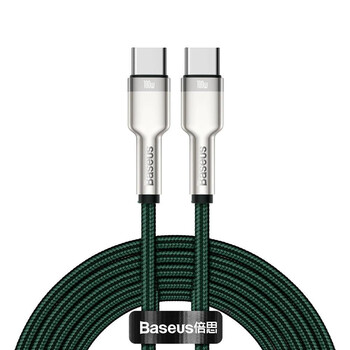 Baseus Cafule Metal Braided USB 2.0 Cable USB-C male - USB-C male Πράσινο 2m (CATJK-D06) (BASCATJK-D06)