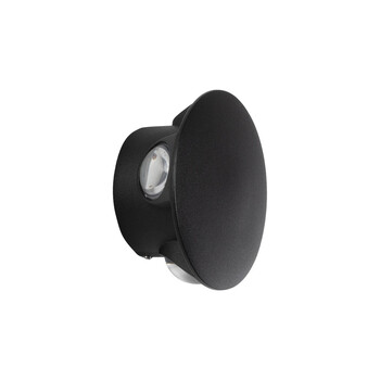 GLOBOSTAR® SOL 60689 Μοντέρνο Φωτιστικό Τοίχου - Απλίκα LED 8W 1000lm 30° AC 220-240V Αδιάβροχο IP65 Θερμό Λευκό 2700K - CREE XPE Chip & TÜV SÜD Driver - Μαύρο Ματ - Μ10 x Π5 x Υ10cm - 5 Χρόνια Εγγύηση