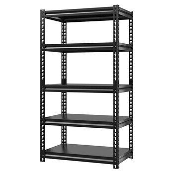 HOME USE μεταλλική ραφιέρα HUH-0248 με 5 ράφια, 90x40x183cm, μαύρη