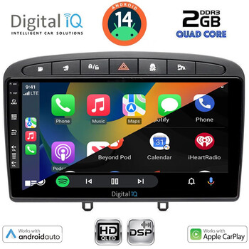 DIGITAL IQ BXC 3513BL_CPAA (9inc) MULTIMEDIA TABLET for PEUGEOT 308 mod.2007-2012 - RCZ mod.2009-2015 (BLACK)