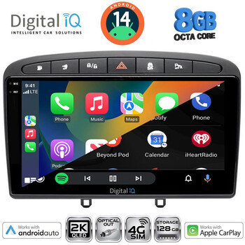 DIGITAL IQ BXK 20513BL_CPAA (9inc) MULTIMEDIA TABLET for PEUGEOT 308 mod.2007-2012 - RCZ mod.2009-2015 (BLACK)