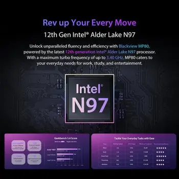 BLACKVIEW MINI PC INTEL GEN12 INTEL N97 16GB RAM 1T M.2 SSD WIN11 PRO BLACK