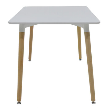 Τραπέζι Natali pakoworld MDF λευκό-πόδια φυσικό 120x80x76εκ