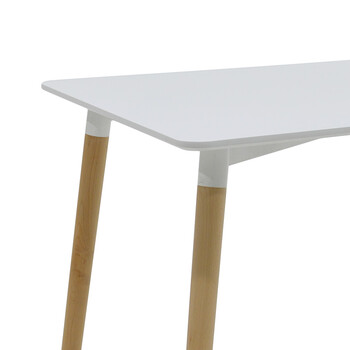 Τραπέζι Natali pakoworld MDF λευκό-πόδια φυσικό 120x80x76εκ