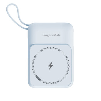 KM0913-BL . Powerbank 10000mAh wireless με USB/USB-C/Lightning Mag Safe Kruger&Matz γαλάζιο