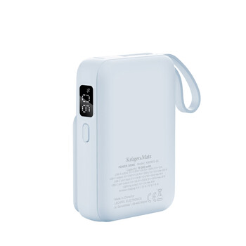 KM0913-BL . Powerbank 10000mAh wireless με USB/USB-C/Lightning Mag Safe Kruger&Matz γαλάζιο