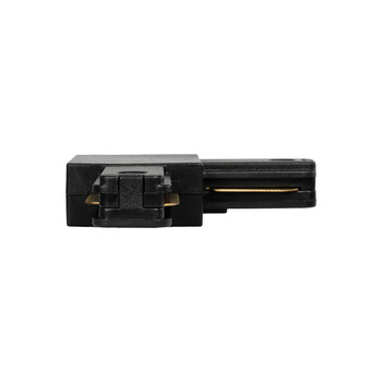 GLOBOSTAR® EUROTRACK-1PH 60905 Μονοφασικός Σύνδεσμος Γ Ράγας 2 Καλωδίων 1L+1N για Σύστημα Ράγας Eurotrack-1PH AC 220-240V IP20 - Μαύρο Ματ - Μ6.5 x Π6.5 x Υ1.6cm