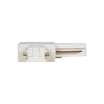 GLOBOSTAR® EUROTRACK-1PH 60906 Μονοφασικός Σύνδεσμος Γ Ράγας 2 Καλωδίων 1L+1N για Σύστημα Ράγας Eurotrack-1PH AC 220-240V IP20 - Λευκό Ματ - Μ6.5 x Π6.5 x Υ1.6cm