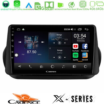 Cadence x Series Fiat Fiorino/citroen Nemo/peugeot Bipper 8core Android 14 4+64gb Navigation Multimedia Tablet 10" u-x-Ft1644