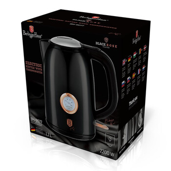Berlinger Haus Ηλεκτρικός Βραστήρας 2200w max 1.7lt Black-Rose Collection bh-9077