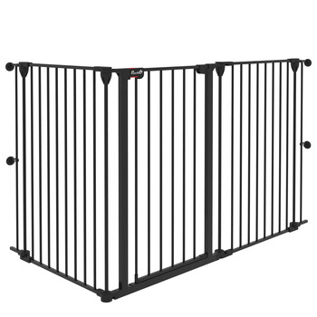 PawHut 3-Panel Medium Dog Gate με διπλό σύστημα κλειδώματος, 206x90cm, Μαύρο D06-186V00BK PawHut 3-Panel Medium Dog Gate με διπλό σύστημα κλειδώματος, 206x90cm, Μαύρο D06-186V00BK