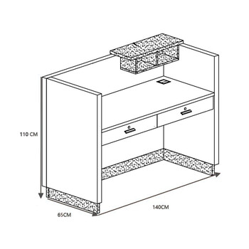 Γραφείο reception επαγγελματικό Oscar pakoworld σε καρυδί-ανθρακί απόχρωση 140x65x110εκ Γραφείο reception επαγγελματικό Oscar pakoworld σε καρυδί-ανθρακί απόχρωση 140x65x110εκ