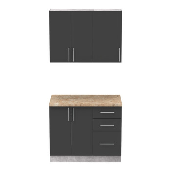 Σύνθεση κουζίνας Festa I pakoworld μελαμίνη σε ανθρακί και πάγκο σε sonoma απόχρωση 100x60x85εκ Σύνθεση κουζίνας Festa I pakoworld μελαμίνη σε ανθρακί και πάγκο σε sonoma απόχρωση 100x60x85εκ