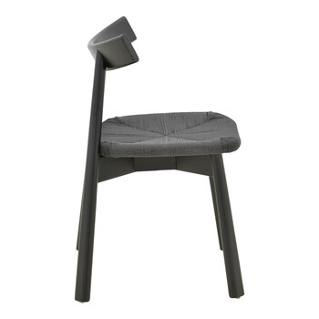 Καρέκλα Clareta pakoworld rubberwood-σχοινί σε μαύρη απόχρωση 53x55x79εκ