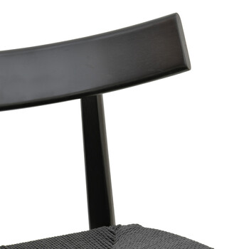 Καρέκλα Clareta pakoworld rubberwood-σχοινί σε μαύρη απόχρωση 53x55x79εκ