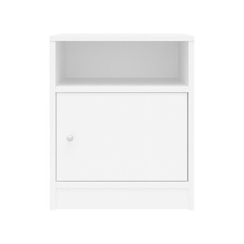 Κομοδίνο Foly pakoworld με ένα ντουλάπι σε λευκή απόχρωση 40x40x50εκ