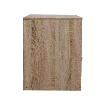 Κομοδίνο Foly pakoworld με ένα ντουλάπι σε sonoma-ανθρακί απόχρωση 40x40x50εκ