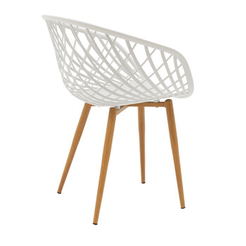 Τραπεζαρία Ezra-Balou I pakoworld σετ 5τεμ pp-mdf σε λευκό μαρμάρου απόχρωση Φ120x75εκ