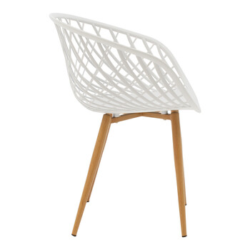 Τραπεζαρία Manka-Ezra pakoworld σετ 5τεμ σε λευκή απόχρωση 110x80x77εκ