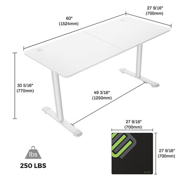 Γραφείο - Eureka Ergonomic® ERK-IOD-60W-V4 152.4x70x77εκ.