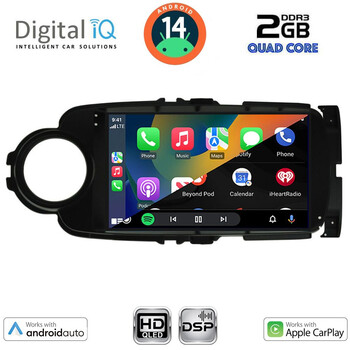 DIGITAL IQ BXC 3737BL_CPAA (9inc) MULTIMEDIA TABLET for TOYOTA YARIS mod. 2011-2015 (BLACK)