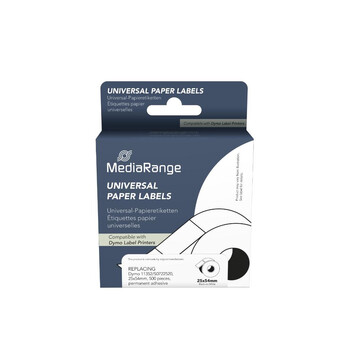 Ετικέτες Γενικής Χρήσης Mediarange (Dymo® 11352/S0722520) 25x54mm, Laminated and Permanent Adhesive, 500 pcs, Black on White (MRDY11352)