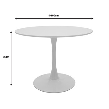 Τραπεζαρία Ezra-Balou pakoworld σετ 5τεμ pp-mdf σε μαύρη απόχρωση Φ100x76εκ