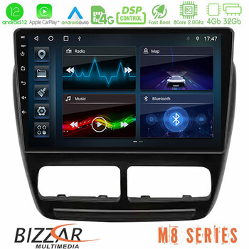 Bizzar m8 Series Fiat Doblo / Opel Combo 2010-2014 8core Android12 4+32gb Navigation Multimedia Tablet 9&quot; u-m8-Ft1032